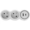 Plastrol Rozgałęźnik dwukrotny, 2x gniazda wtyczkowe su uziemieniem, 1xgniazdo usb a, 1xgniazdo usb c
