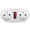 Plastrol Rozgałęźnik podwójny su wyłącznikiem, 2x2p+su, 16a, 230v; balta