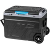 Profesjonalna Profesionalus TEESA kompresorinis kelioninis šaldytuvas su šaldymo funkcija, 50 l DC12/24 AC 230V, dideli ratukai ir tvirta rankena, „Bluetooth“, maitinimas baterijomis.
