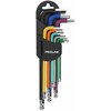 Klucze Šešiakampiai raktai su rutuliuku, 9 vnt. rinkinys, 1,5–10 mm, s2, proline
