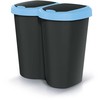 Prosperplast „Compacta B Duo“ šiukšliadėžė, mėlyna/juoda, 40 l talpa, vienas skyrius, du dangčiai, montuojama ant sienos, NDBS40-2717C_S4