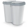 Prosperplast Krepšys „Compacta B Duo“ šiukšliadėžė, pilka/uosio spalvos, talpa 40 l, vienas skyrius, du dangčiai, montuojama ant sienos, NDBS40-429U_427C