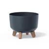 Prosperplast Doniczka „Gracia Standard Eco Wood DGRL240W“ antracito spalvos ekologiškas gėlių vazonas