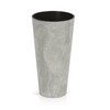 Prosperplast Lauko plastikinis vazonas TUBUS SLIM BETON, su įdėklu, pilkos sp., 40 x 76 cm