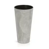 Prosperplast Lauko plastikinis vazonas TUBUS SLIM BETON, su įdėklu, pilkos sp., 30 x 57 cm