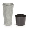 Prosperplast Lauko plastikinis vazonas TUBUS SLIM BETON, su įdėklu, pilkos sp., 40 x 76 cm