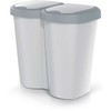 Prosperplast „Compacta B Duo“ šiukšliadėžė, pilka/uosio spalvos, talpa 40 l, vienas skyrius, du dangčiai, montuojama ant sienos, NDBS40-429U_427C