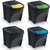 Prosperplast Šiukšliadėžė Keden SORTI BOX 4x25L - juoda recykling