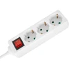 Przedłużacz 3 gniazda 2m typu niemieckiego su przełącznikiem (3x1,5mm) Rebel balta