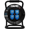 Przedłużacz bębnowy linija hand pro; 3x(2p+su) +1x(usb-a;usb-c); ip44; 16a; h07rn-f; 3×1,5; 30m; schuko; juoda