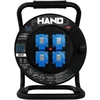 Przedłużacz bębnowy linija hand pro; 3x(2p+su) +1x(usb-a;usb-c); ip44; 16a; h07rn-f; 3×1,5; 50m; schuko juoda