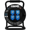 Przedłużacz bębnowy linija hand pro; 3x(2p+su) +1x(usb-a;usb-c); ip44; 16a; h05rr-f; 3×1,5; 20m; juoda