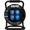 Przedłużacz bębnowy linija hand pro; 3x(2p+su) +1x(usb-a;usb-c); ip44; 16a; h05rr-f; 3×1,5; 50m; juoda