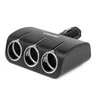 Trijų lizdų cigarečių uždegiklio prailgintojas 12/24V 120W 90° AMIO-04358