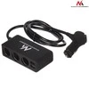 Rozdzielacz „Maclean“ automobilio cigarečių degiklio lizdo skirstytuvas, voltmetras, 3 cigarečių degiklio lizdai, 4xUSB, 4,8A, maks. 120W, juodas, gumuotas