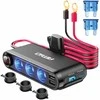 Išplėtimo lizdas su voltmetru, USB ir USB-C 12–24 V, AMIO-03782
