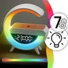 Lampka RGB LED naktinė lemputė „Bluetooth“ indukcinis įkroviklis laikrodis-radijas garsiakalbis