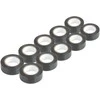 PVC izoliacinių juostų rinkinys, 10 vnt. juodų, 19 mm x 20 m x 0,13 mm, amio-04844