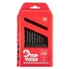Metalinis grąžtas Top Tools HSS cilindrinis 1,5 2 7 4,5 4 5,5 5 1 3 2,5 3,5 6 ​​10 10,5 11 11,5 12 12,5 13 6,5 7,5 8 8 5 9 53,5 mm komplektas