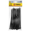 Užveržimo dirželiai TOPEX 4,8mm x 200mm, 75 vnt., Juodi