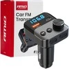 Automobilinis FM siųstuvas, 1×USB-A 1×USB-C 12V 24V AMIO-04647