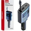 Automobilinis FM siųstuvas, 1×USB-A 1×USB-C 12V 24V AMIO-04656