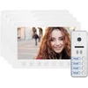 Orno Rinkinys 4 šeimų vaizdo domofono komplektas, be ragelio, spalvotas, 7 colių LCD, OSD meniu, vartų valdymas, baltas NOVEO MULTI4