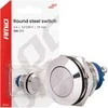 Włącznik płaski apvalus plieno on/off 19mm 5a 12/230v amio-04474