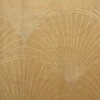 Eurofirany BLINK / 14 Aksominis stalo takelis su su dideliu art deco stiliaus vėduoklės raštu, 35X180 cm, spalva:auksinė