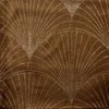 Eurofirany BLINK / 14 Aksominis stalo takelis su su dideliu art deco stiliaus vėduoklės raštu, 35X140 cm, spalva: ruda