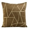 Eurofirany BLINK / 29 Aksominis pagalvės užvalkalas su auksiniu geometriniu raštu, 45X45 cm, spalva: ruda / šviesiai auksinė