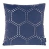 Eurofirany BLINK / 12 Aksominis pagalvės užvalkalas su auksiniu medaus korio raštu, 45X45 cm, spalva: mėlyna