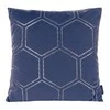 Eurofirany BLINK / 12 Aksominis pagalvės užvalkalas su auksiniu medaus korio raštu, 45X45 cm, spalva: mėlyna