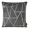 Eurofirany BLINK / 29 Aksominis pagalvės užvalkalas su auksiniu geometriniu raštu, 45X45 cm, spalva: plieno