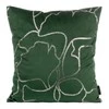 Eurofirany  BLINK / 35 Aksominis pagalvės užvalkalas su ginkmedžio lapų raštu, 45X45 cm, spalva: žalia / šviesiai auksinė