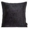 EUROFIRANY PREMIUM RIA2 Pagalvės užvalkalas iš minkšto aksomo, dygsniuotas tradiciniu siuvimo būdu, art deco raštas, 45 x 45 cm, spalva: juoda