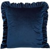 Eurofirany VELVET / 25 Aksominis pagalvės užvalkalas, dekoruotas raukiniais, 45 X 45 cm, spalva: tamsiai mėlyna