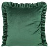 Eurofirany VELVET / 25 Aksominis pagalvės užvalkalas, dekoruotas raukiniais, 45 X 45 cm, spalva: tamsiai žalia