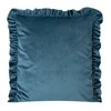 Eurofirany VELVET / 25 Aksominis pagalvės užvalkalas, dekoruotas raukiniais, 45 X 45 cm, spalva: mėlyna