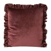 Eurofirany VELVET / 25 Aksominis pagalvės užvalkalas, dekoruotas raukiniais, 45 X 45 cm, spalva: raudona