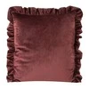 Eurofirany VELVET / 25 Aksominis pagalvės užvalkalas, dekoruotas raukiniais, 45 X 45 cm, spalva: raudona