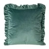 Eurofirany VELVET / 25 Aksominis pagalvės užvalkalas, dekoruotas raukiniais, 45 X 45 cm, spalva: tamsi mėtų