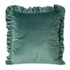 Eurofirany VELVET / 25 Aksominis pagalvės užvalkalas, dekoruotas raukiniais, 45 X 45 cm, spalva: tamsi mėtų