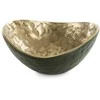 Eurofirany Tamsiai žalias ir auksinis dekoratyvinis metalinis dubuo, 22x21x10 cm, modernus interjero akcentas, elegantiškas namų dekoras, metalinis dubuo raktams