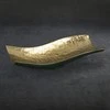 Eurofirany Dekoratyvinis metalinis dubuo, tamsiai žalias su auksiniais akcentais, modernus interjero akcentas, 33x15x8 cm, elegantiška namų dekoracija, stilingas padėklas