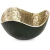 Eurofirany Dekoratyvinis kvadratinis metalinis dubuo, tamsiai žalias su auksiniais akcentais, 25x25x13 cm, modernus dizainas, elegantiškas namų dekoras, dekoratyvinis indas, stilingas interjero akcentas