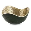 Eurofirany Dekoratyvinis kvadratinis metalinis dubuo, tamsiai žalias su auksiniais akcentais, 25x25x13 cm, modernus dizainas, elegantiškas namų dekoras, dekoratyvinis indas, stilingas interjero akcentas