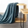 Eurofirany DESIGN 91 CINDY5 Minkštas ir švelnus pledas su įspaustu eglutės raštu, 170X210 cm, spalva: mėlyna