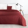 Eurofirany DESIGN 91 BONI / 6 Lovatiesė, dygsniuota karšto spaudimo būdu su lapų raštu, 220X240 cm, spalva: plytų Lovatiesė