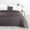 Eurofirany DESIGN 91 BONI / 6 Lovatiesė, dygsniuota karšto spaudimo būdu su lapų raštu, 170X210 cm, spalva: grafito Lovatiesė